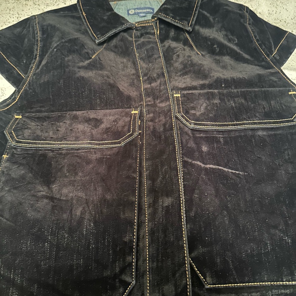 Dark Denim Women's Vest with Stitch Detailing